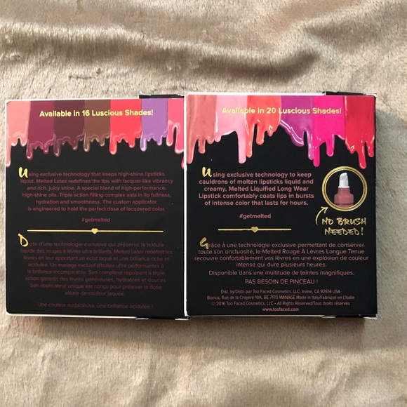 NIB Too Faced set of 2 melted lip sticks - Picture 3 of 3